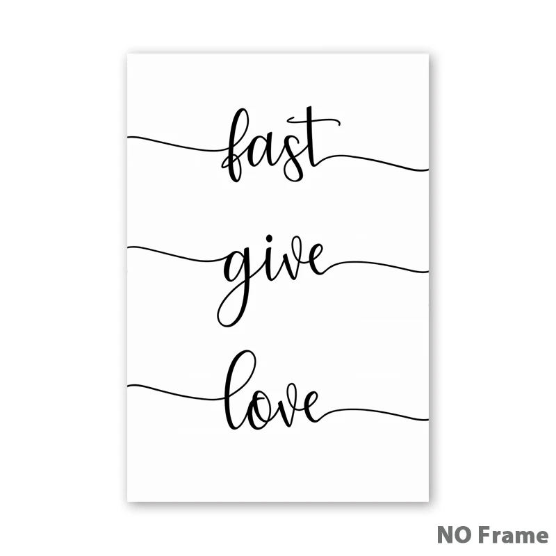Картина на холсте с надписью Fast Give Love | Дом и сад