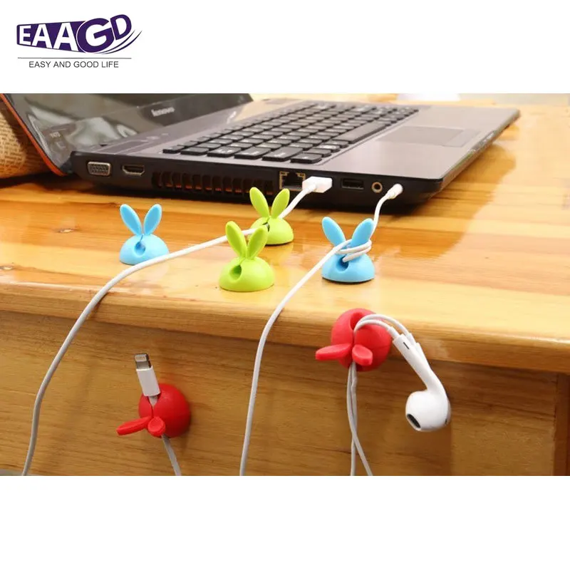 4 шт./компл. Одноцветный Настольный набор ярких цветов с милым Кроликом зажим для