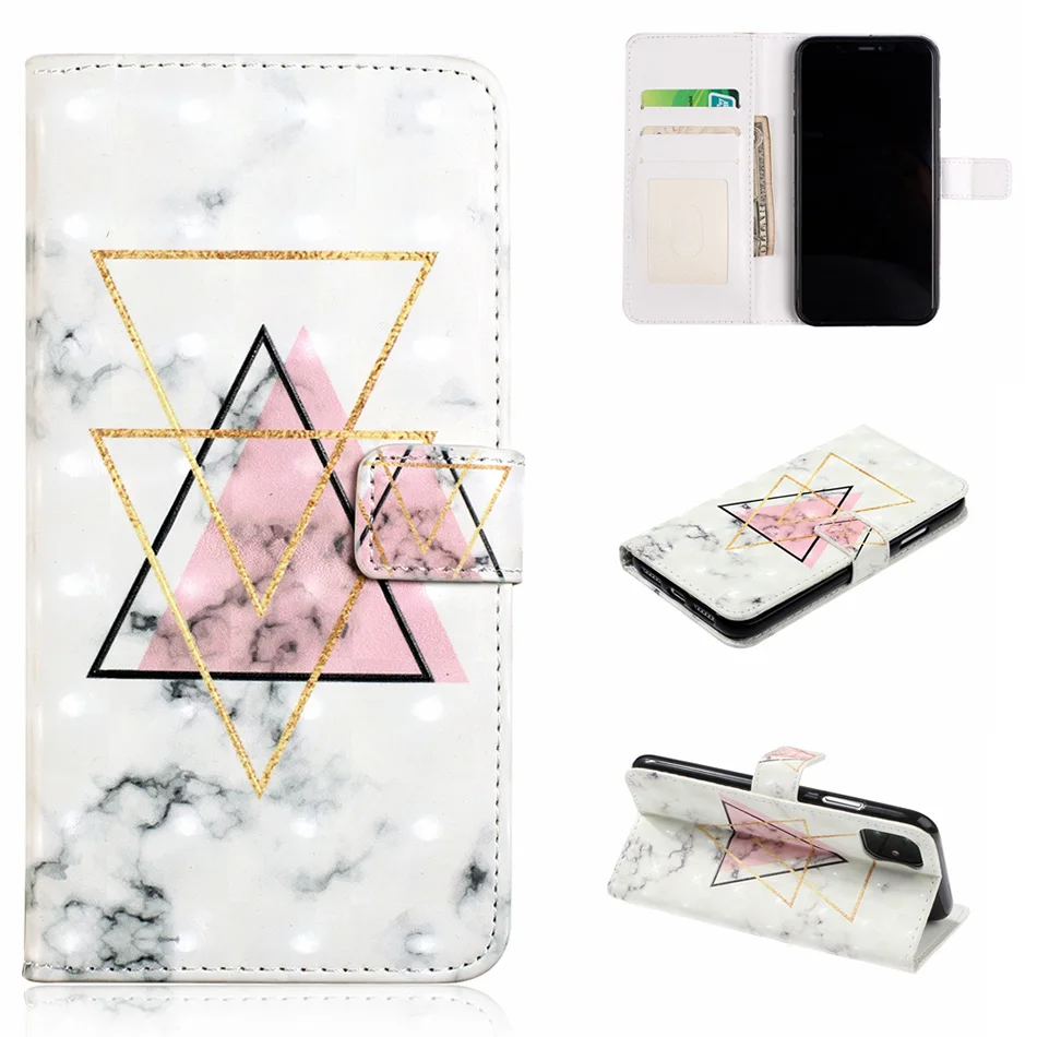 Чехол из искусственной кожи с цветком для iPhone 8 7 Plus 6 6S 5 5S SE кошелек сумка 11 Pro XS Max XR