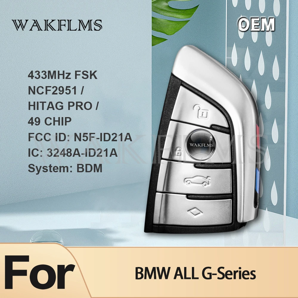 4 кнопки подлинный OEM умный дистанционный ключ брелок от машины для BMW BDM G20 G30 G32 G11