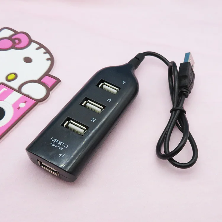 USB 2,0 High Speed 4 порта разветвитель usb-концентратор, адаптер для ПК ноутбук компьютер черный и может использоваться только индивидуально портативный