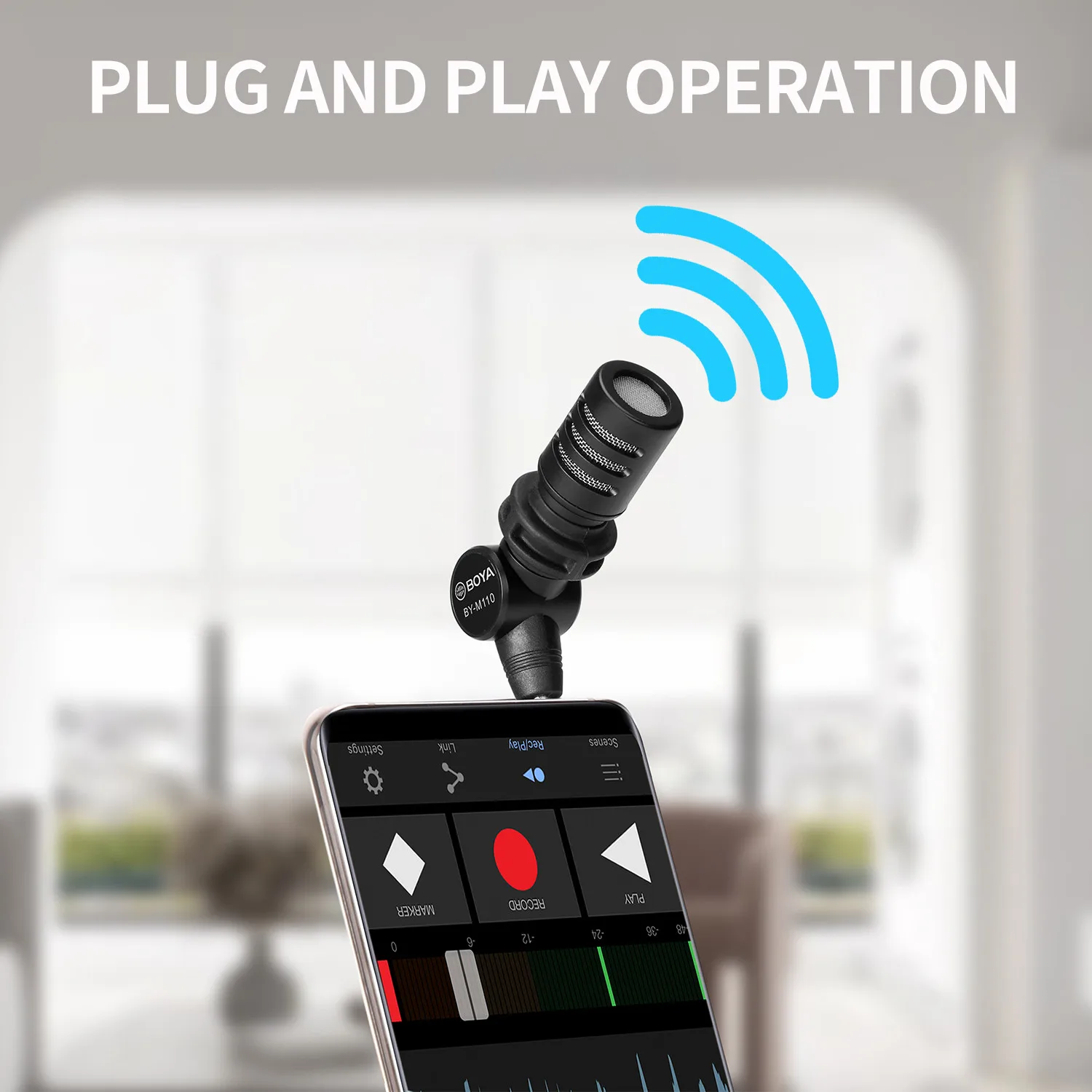 BOYA BY-M100 Professional USB Condenser Wireless Microphone for PC Mobile Phone iPhone Recording Youtube Streaming Microphone