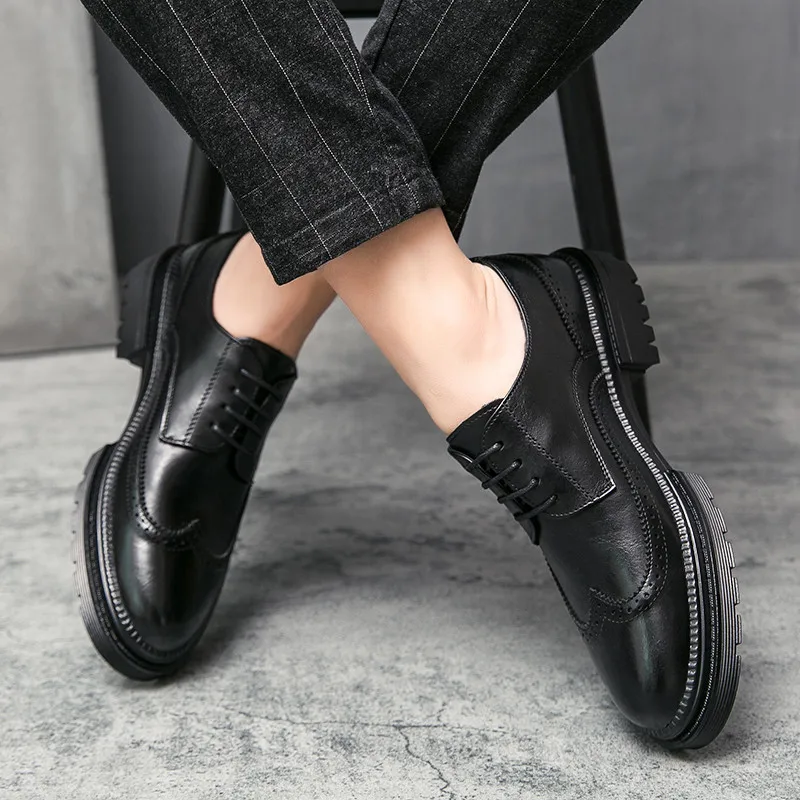

Trending Hot Products High Quality Men's Casual Leather Shoes Wedding Party Male Shoe Italian Oxford British Style