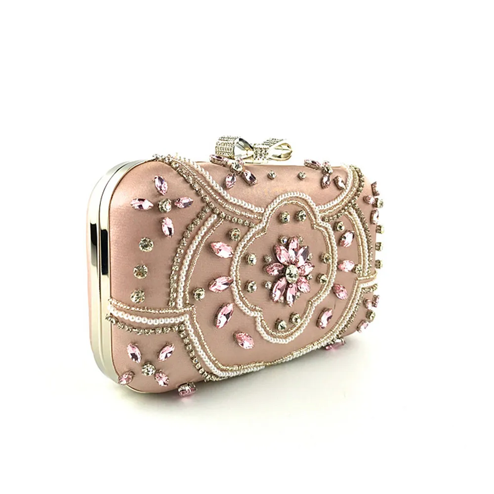 Красивые женские вечерние сумки с бисером свадебные коктейльные металлическая