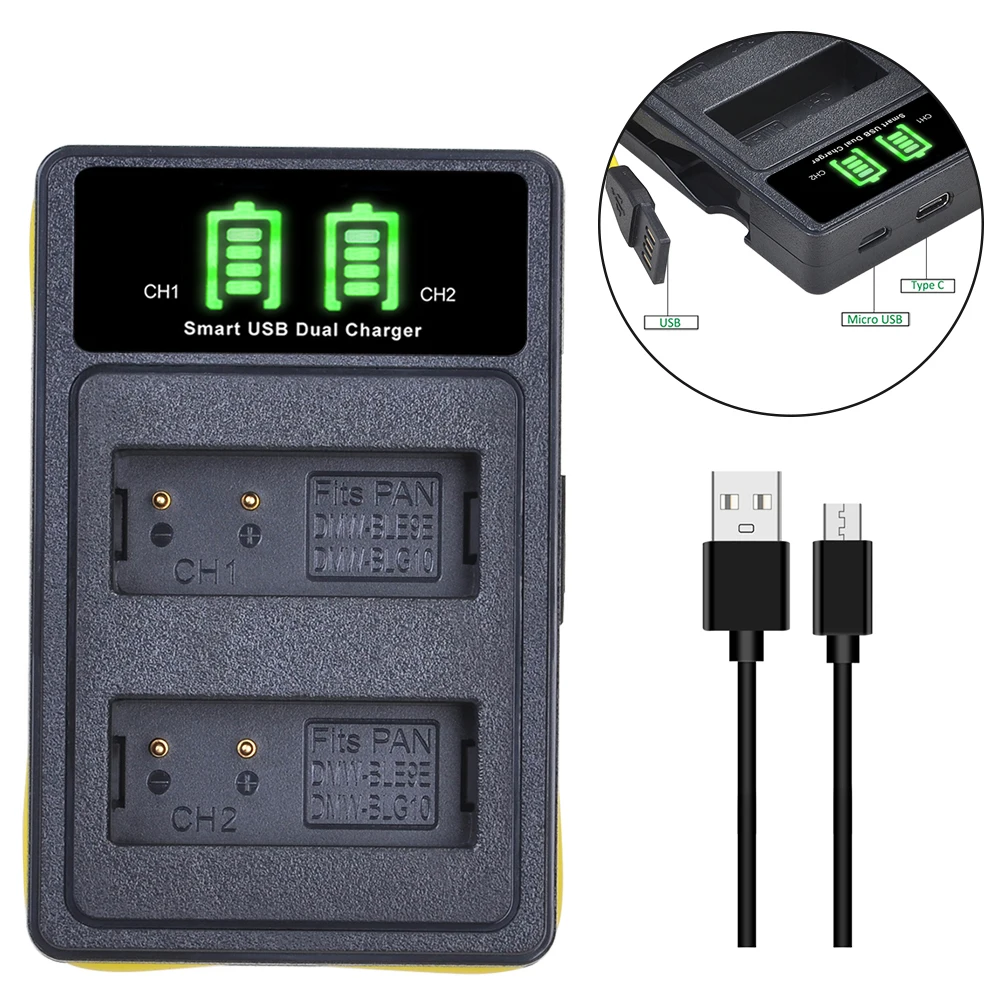 

DMW-BLG10 BLG10 Battery Charger for Panasonic DMW-BLE9 DMW-BLE9E Battery, Lumix DMC TZ100 GX9 TZ80 TZ90 GX80 GX7 LX100 Mark II