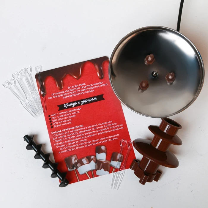 Set &quotChocolate fountain" for making fondue sticks instructions recipes Chocolate Fountains Popcorn Makers Kitchen Appliances Home |