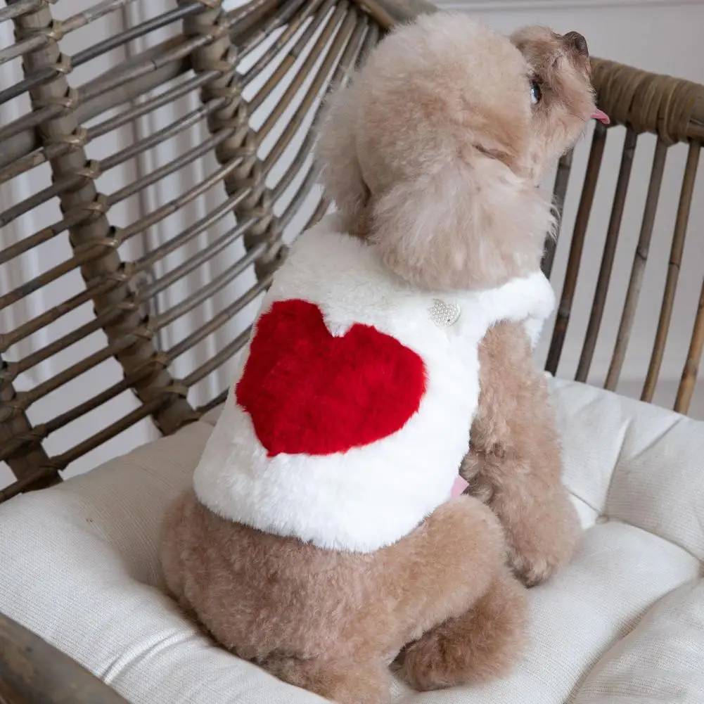 Puppy Costume Fade-resistant Pet Love Heart Print Vest Decor Dog Vest Excellent Pet Vest