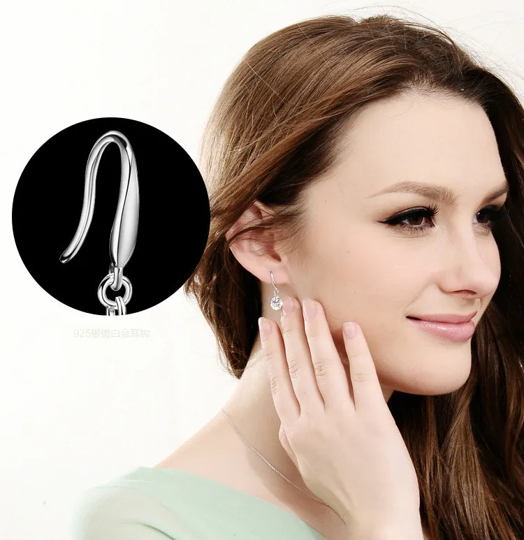 Женские серьги с белым кристаллом Очаровательные Популярные в Корейском стиле