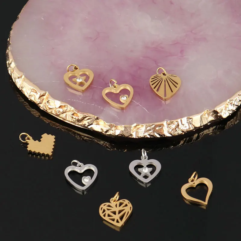 5 шт. подвески из нержавеющей стали в виде сердца | Украшения и аксессуары