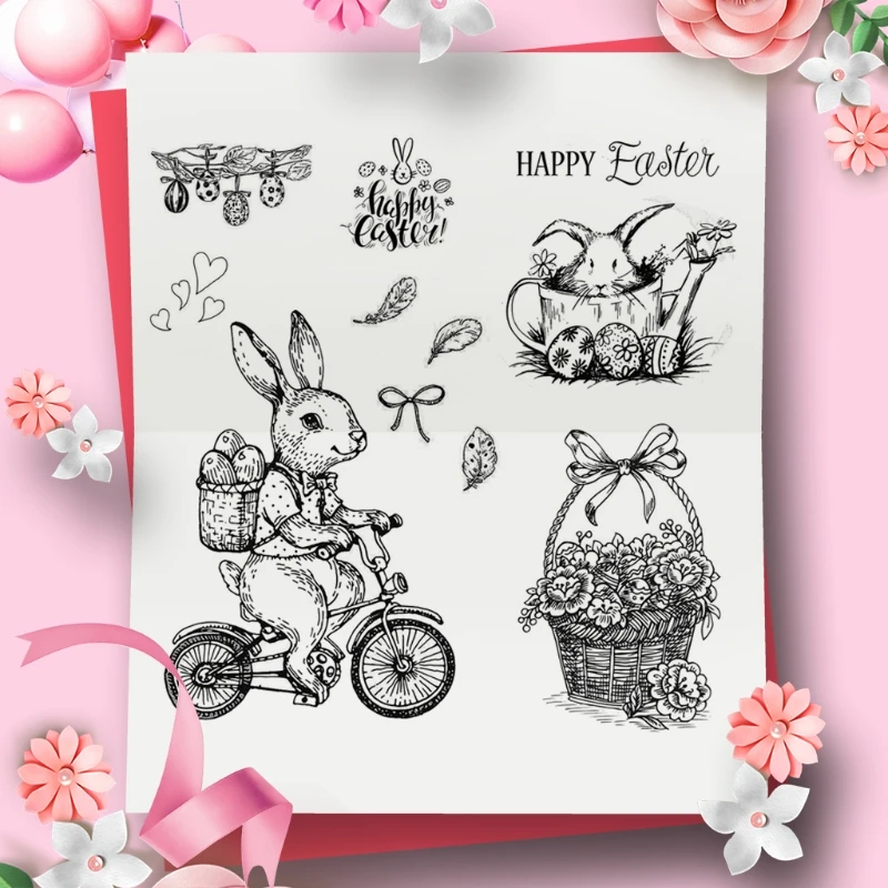 

Happy Easter DIY Silicone Clear Stamp Cling Seal Scrapbook Embossing Album Craft 95AA