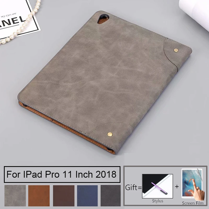 Чехол для iPad Pro 11 премиум класса из искусственной кожи бизнес-Чехол-книжка с подставкой Карманный автоматический смарт-чехол для нового iPad Pro 11 чехол