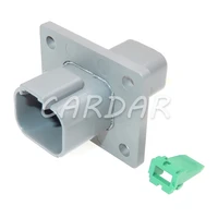 1 set 4 pin rectangle wiring terminal socket with fixed flange dt04 4p l012 waterproof wire connector for automobile