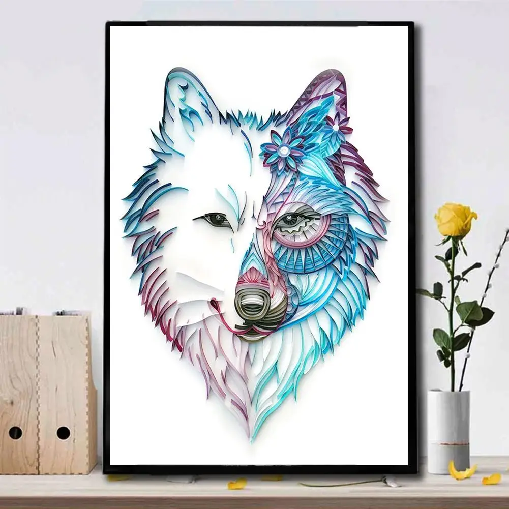 DIY дракон феникс Тигр лошадь волк КИТ картина из высококачественной бумаги для