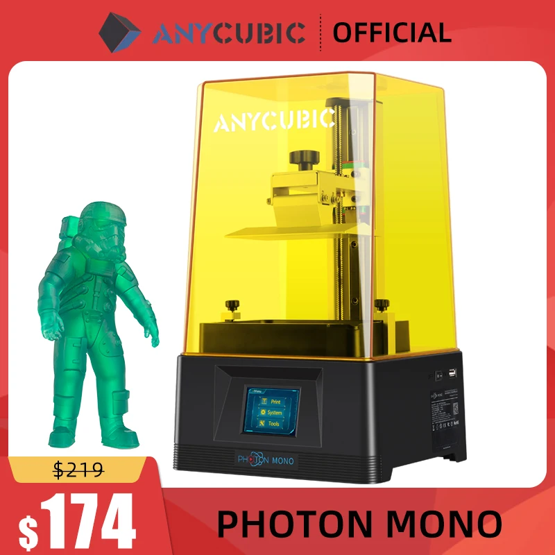 

ANYCUBIC Photon моно 3D принтер уф смолы принтеры с 6 дюймовым монохромным ЖК-экраном 2K и быстрой скоростью печати 130x80x165 мм