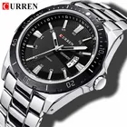 Часы наручные CURREN Мужские кварцевые, модные деловые повседневные спортивные полностью стальные, с календарем