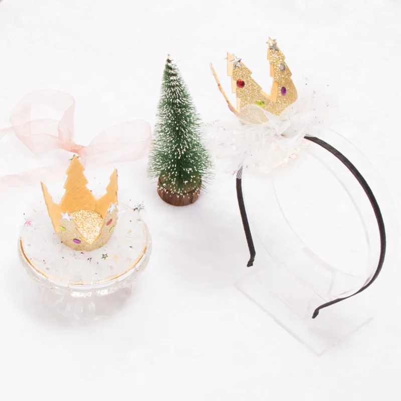 10 шт. модные блестящие звезды диадемы шпильки для волос из фетра в форме дерева