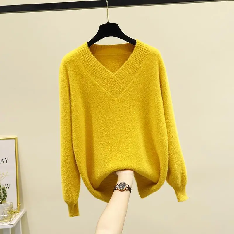 

Женский кашемировый свитер с V-образным вырезом, Осень-зима