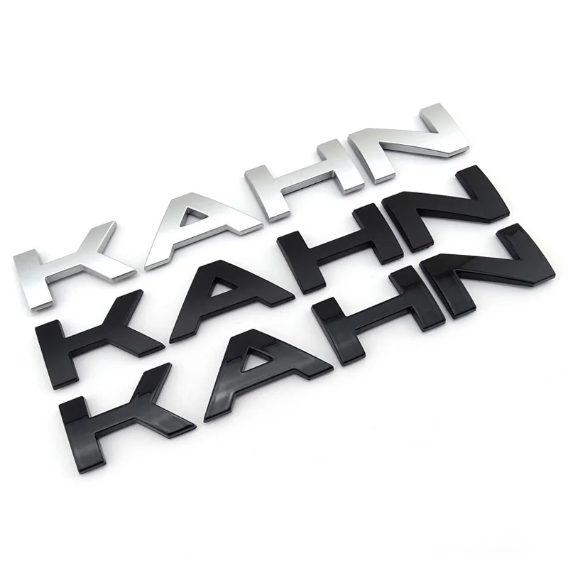 Пластиковый ABS 3D черный хром надпись KAHN значок эмблема наклейка для автомобиля