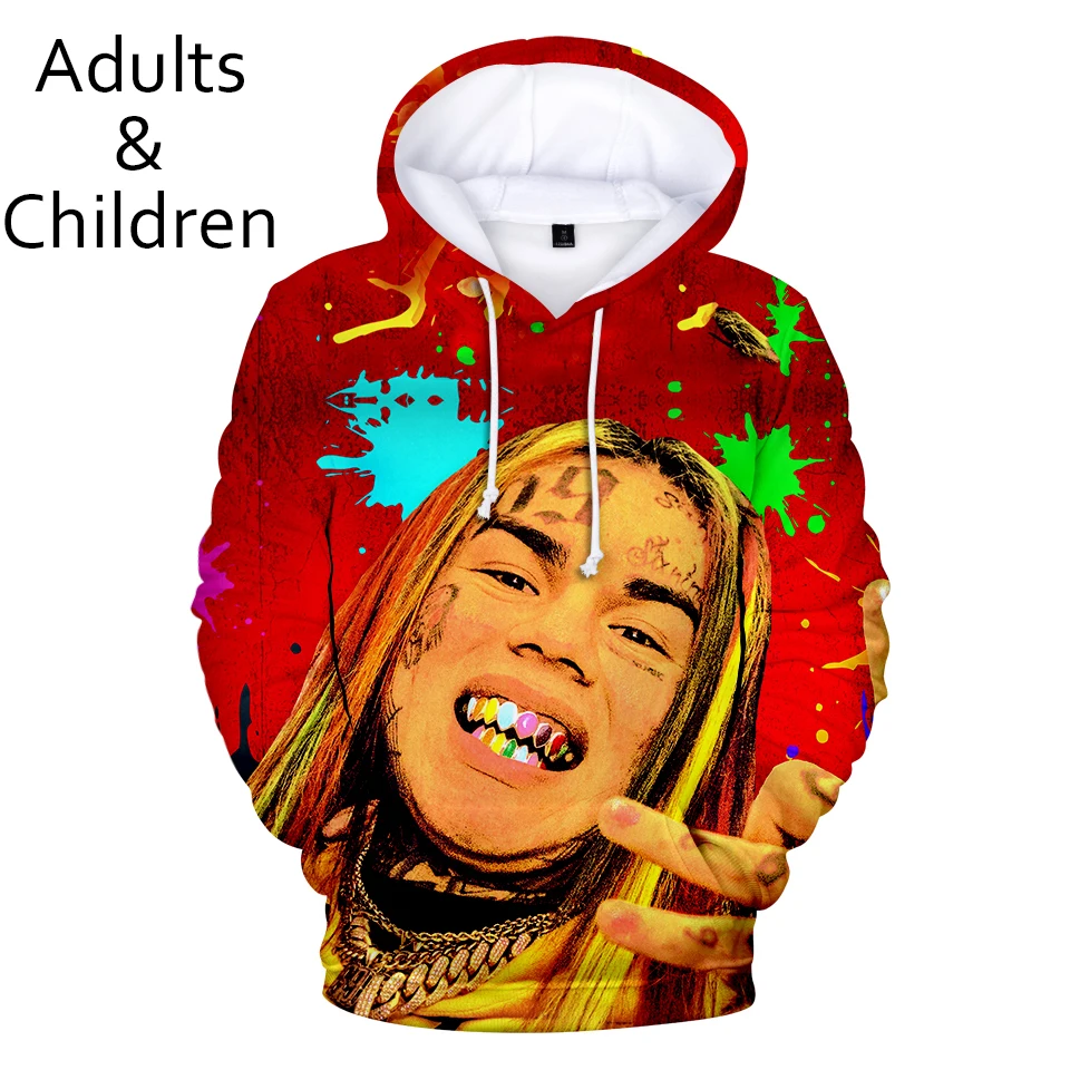 Толстовка Мужская/женская с капюшоном удобный свитшот 3D рисунком 6IX9INE на осень