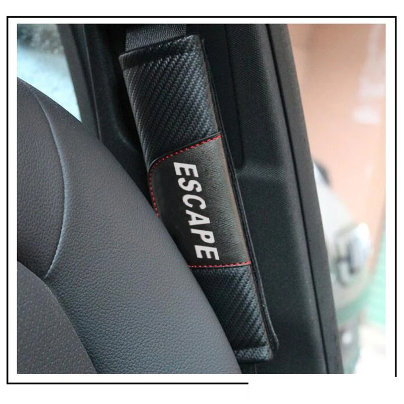 Для Ford Escape 2 шт. углеродного волокна Кожаная накладка для ремня безопасности