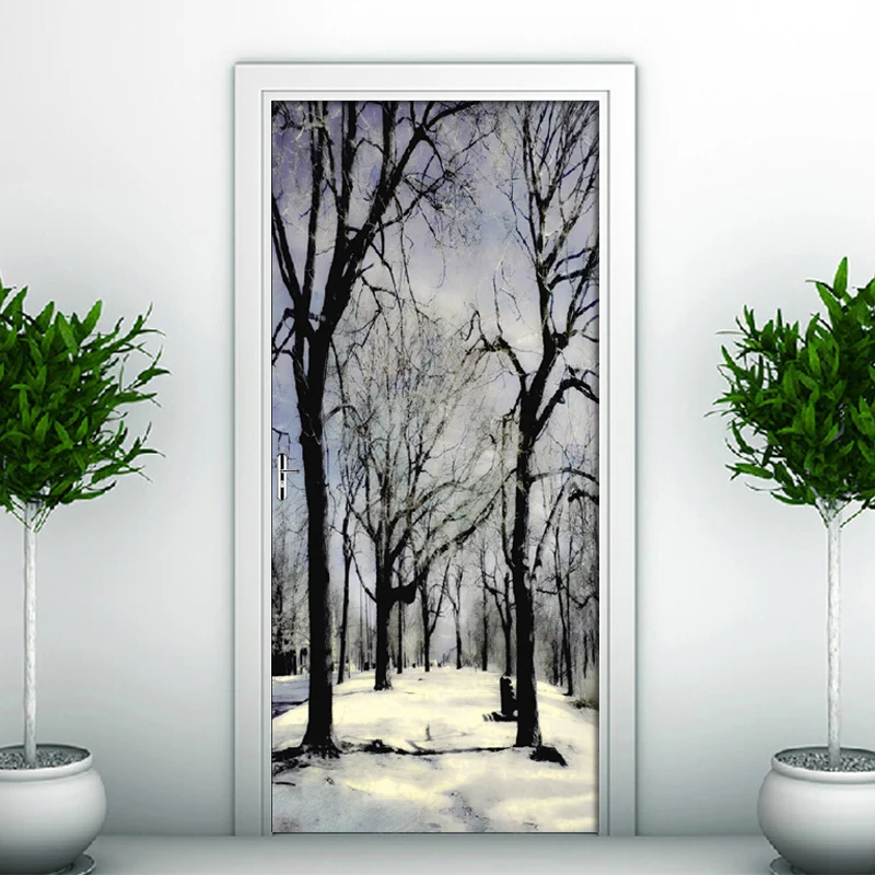 3D наклейка на дверь сделай сам европейские современные обои с ветром и черным