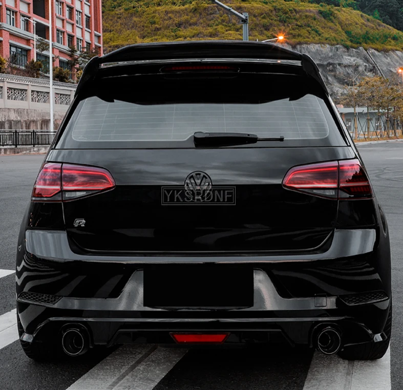 Углеволоконное крыло заднего багажника спойлер CAR REAR WING TRUNK LIP SPOILER для Volkswagen GOLF7 MK7 GTI или R 2014 2015 2016 2017 2018 в стиле Aspec.