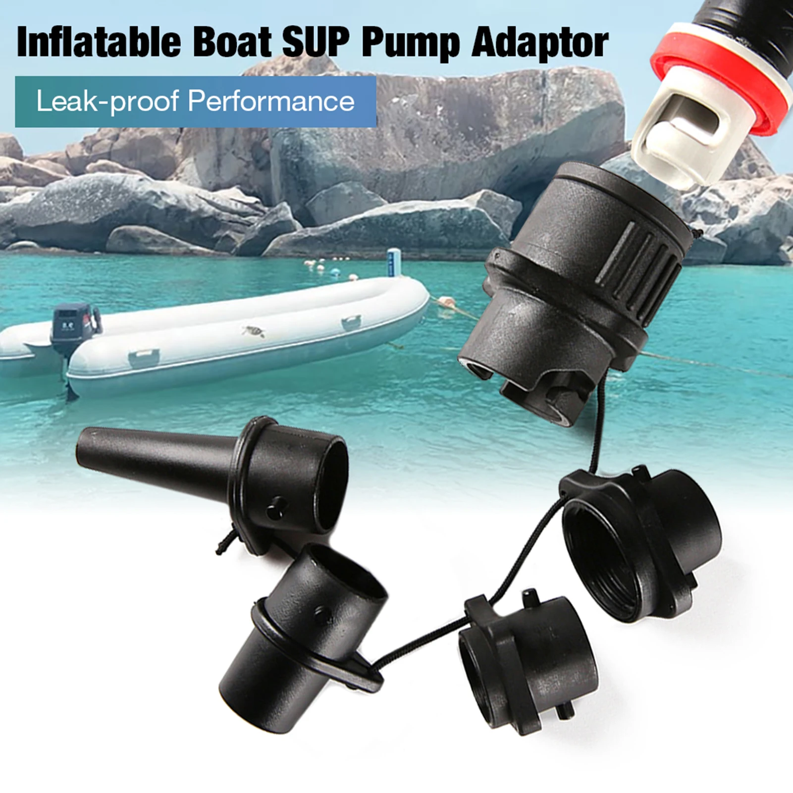 

Inflatable Boat Pump Adaptor For Kayak Inflatable Beds Leak-proof Multifunctional Air Pump Air Valve Adapter