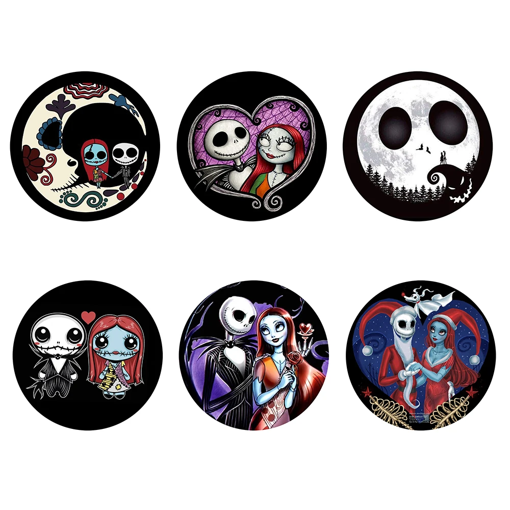 

Upetstory Creative Cartoon Skull Print Table Mat Black Round Mug Coaster Pads Non-slip Insulation Tea Coaster Table Place Mat