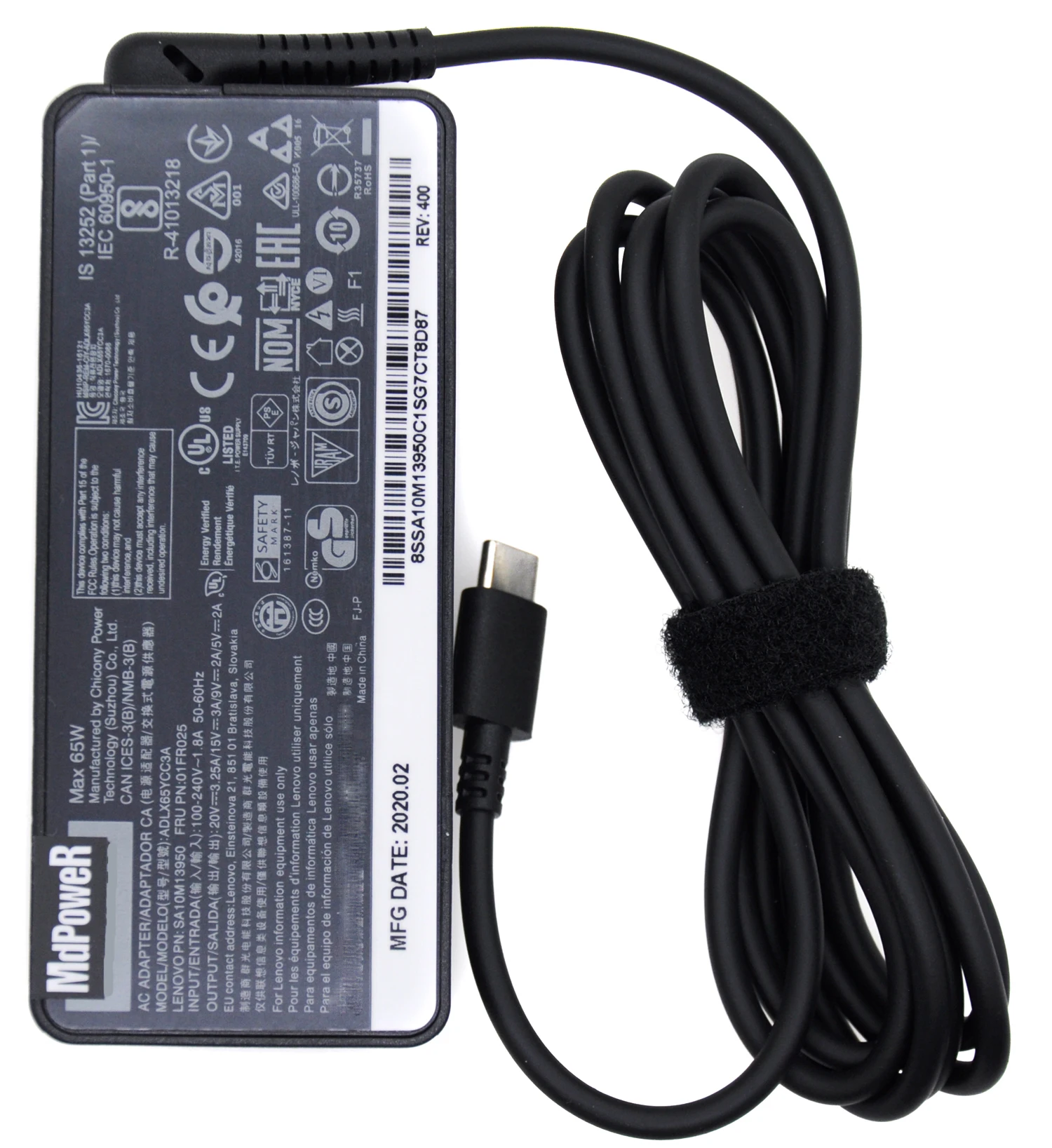 

Original 65W 20V 3.25A TypeC USB AC Adapter Laptop Charger for Lenovo ThinkPad E470 E480 E490 E495 E580 E590 GaN L380 L390 P51s