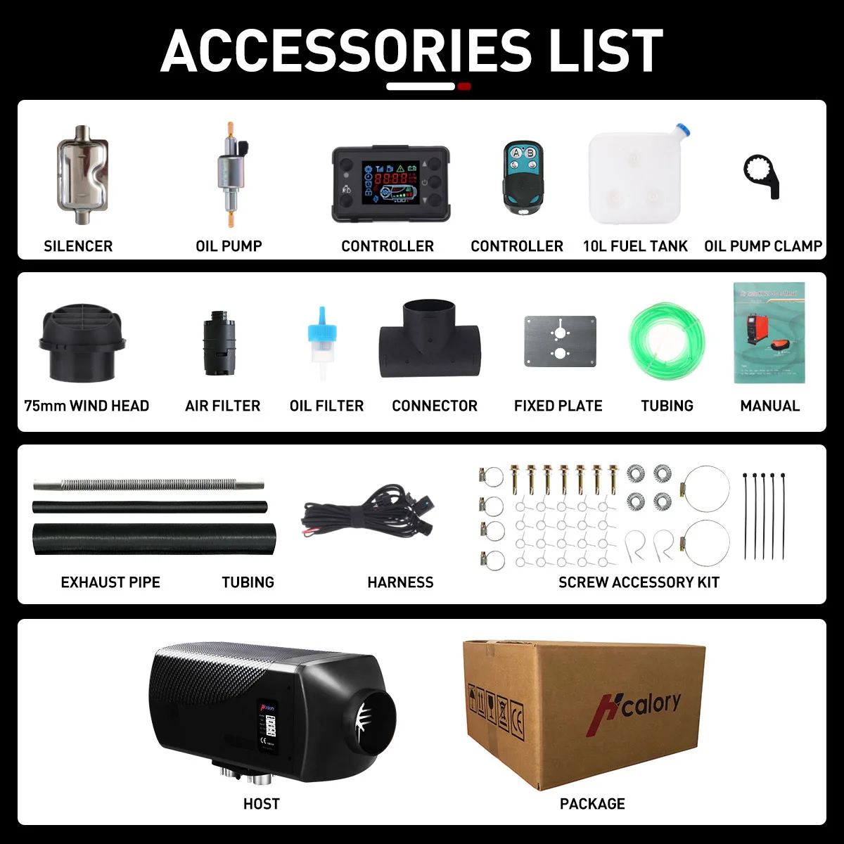 $84.00 Hcalory Car Heater 5-8KW 12V Air Diesels Heater Parking Heater With Remote Control LCD Monitor for RV, Motorhome , Trucks, Boats