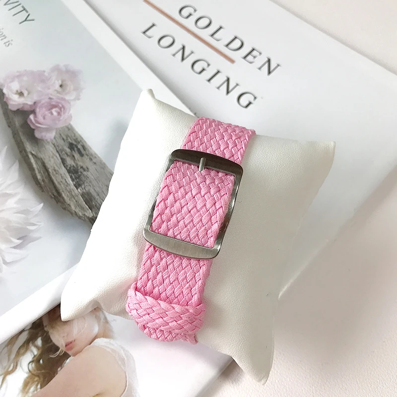 Nylon Nato Strap For Perlon Woven Watch Band High Qualities Fashion 20mm 22mm Watch Strap Black/Red Color Replacement Watch Band