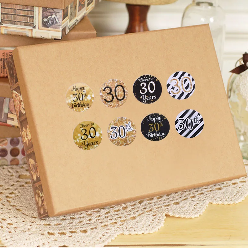 Одноразовая посуда черного и золотого цвета для вечеринки в честь Дня Рождения