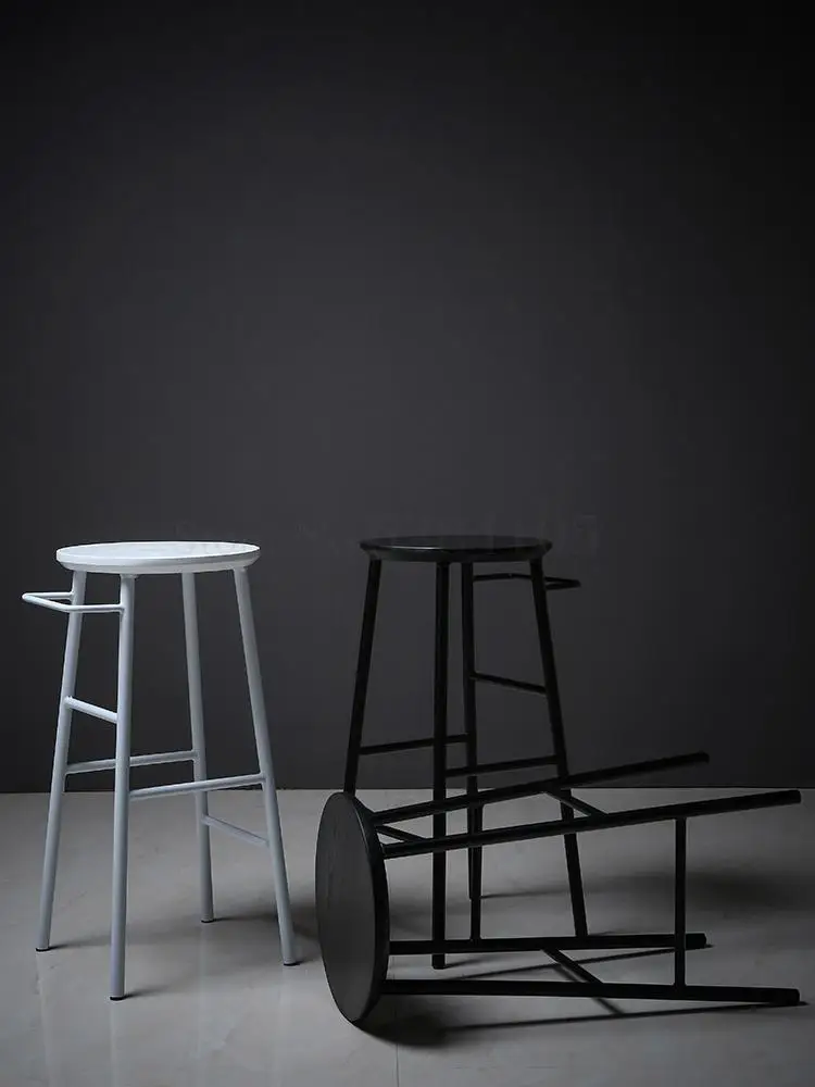 Скандинавский барный стул железное одноцветное дерево Европейский современный