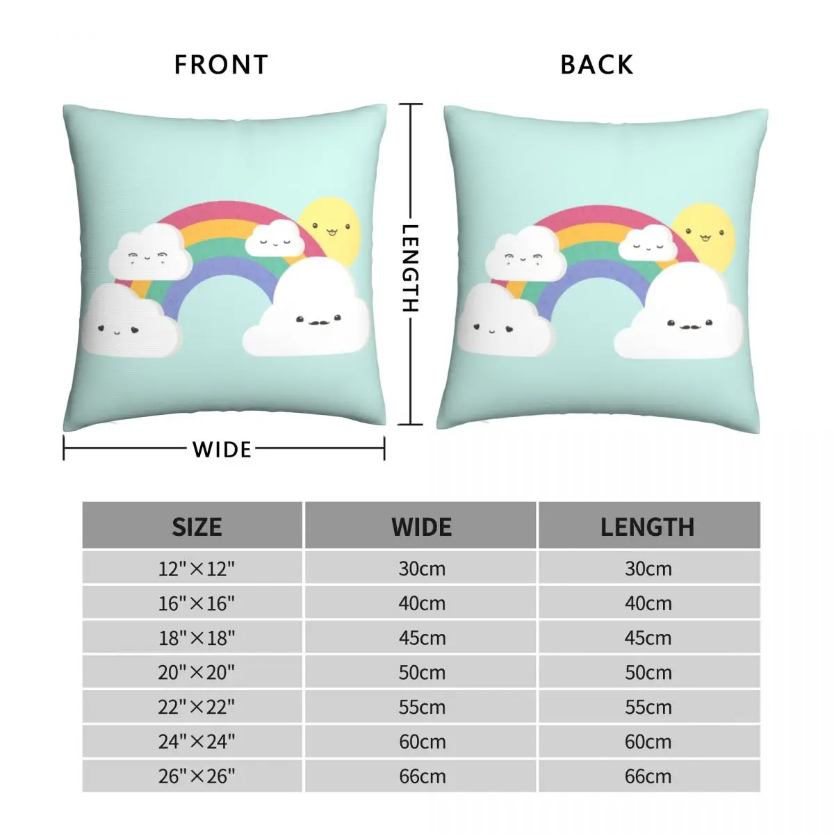 Чехол для подушки Sun And радужные квадратные милый декоративный чехол на молнии