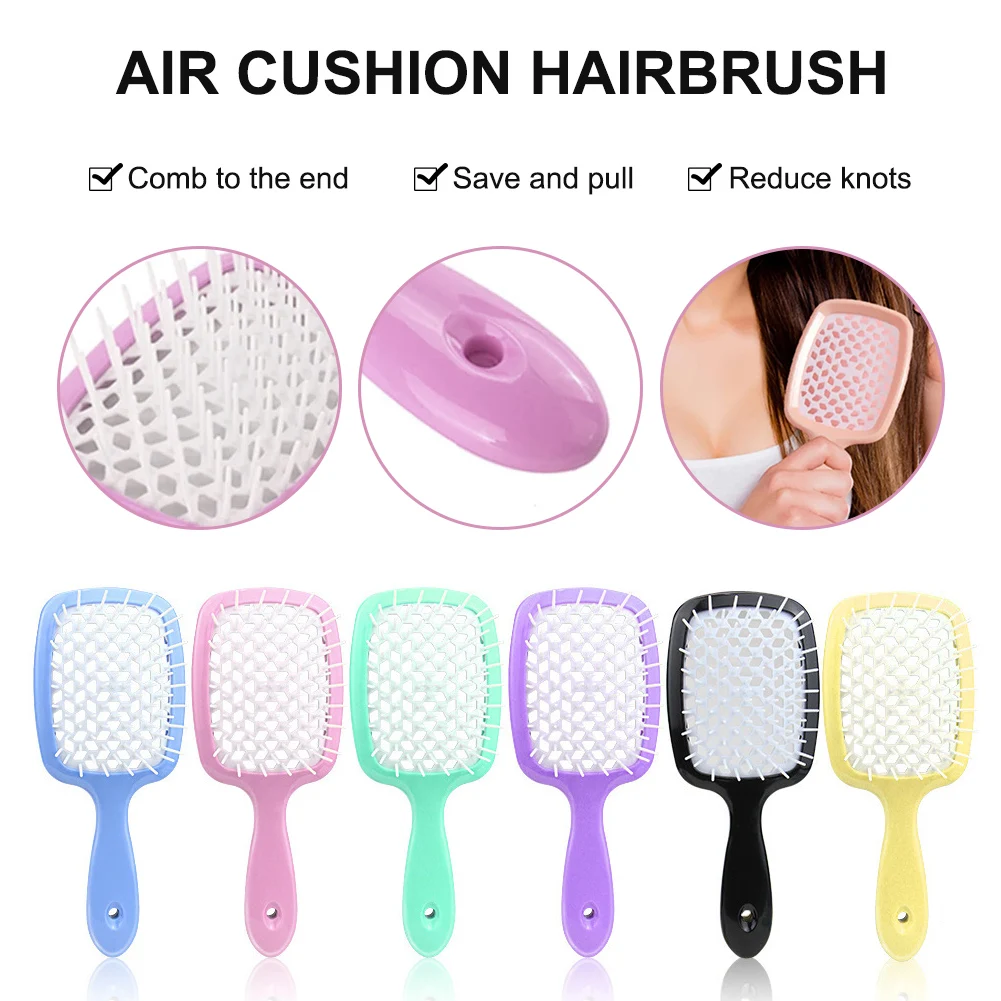 

Hair Brush Air Cushion Hairbrush with Soft Nylon Bristle Detangler Massage Paddle Comb Curly Straight Hair DIY Hairdressing Tool