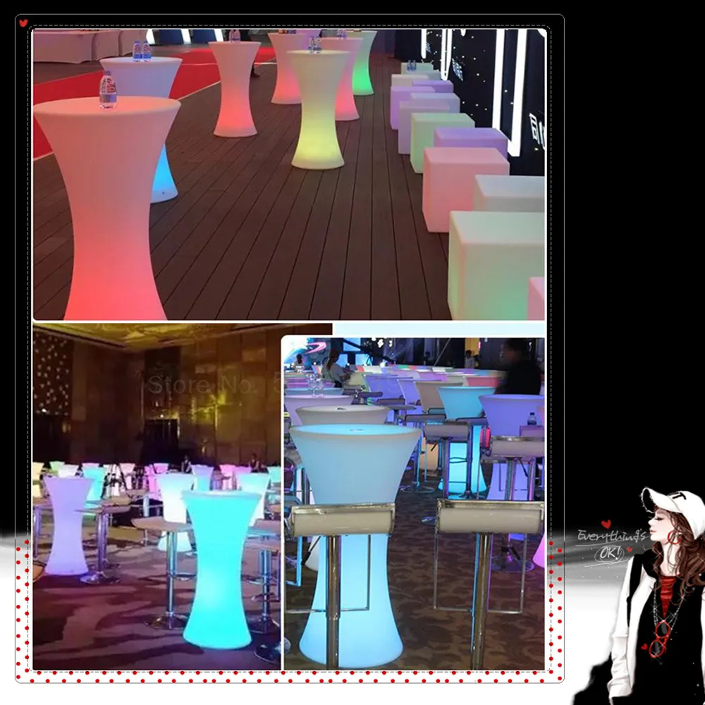 Новый 16 цветов меняющийся светодиодный коктейльный столик рост коммерческая
