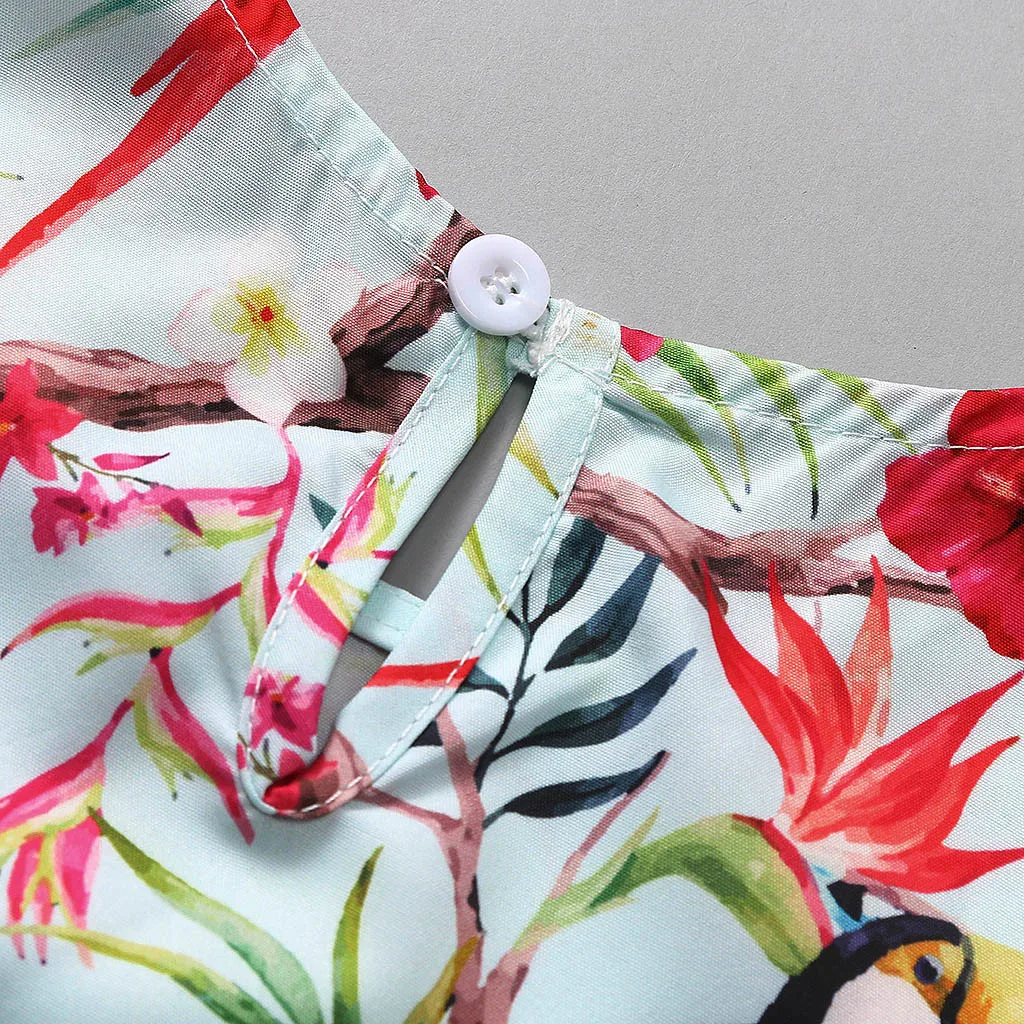 Летнее платье для маленьких девочек с расклешенными рукавами и цветочным