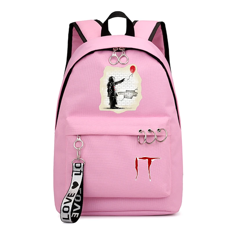 Рюкзак Mochila IT Женский Повседневный с изображением клоуна из фильма ужасов