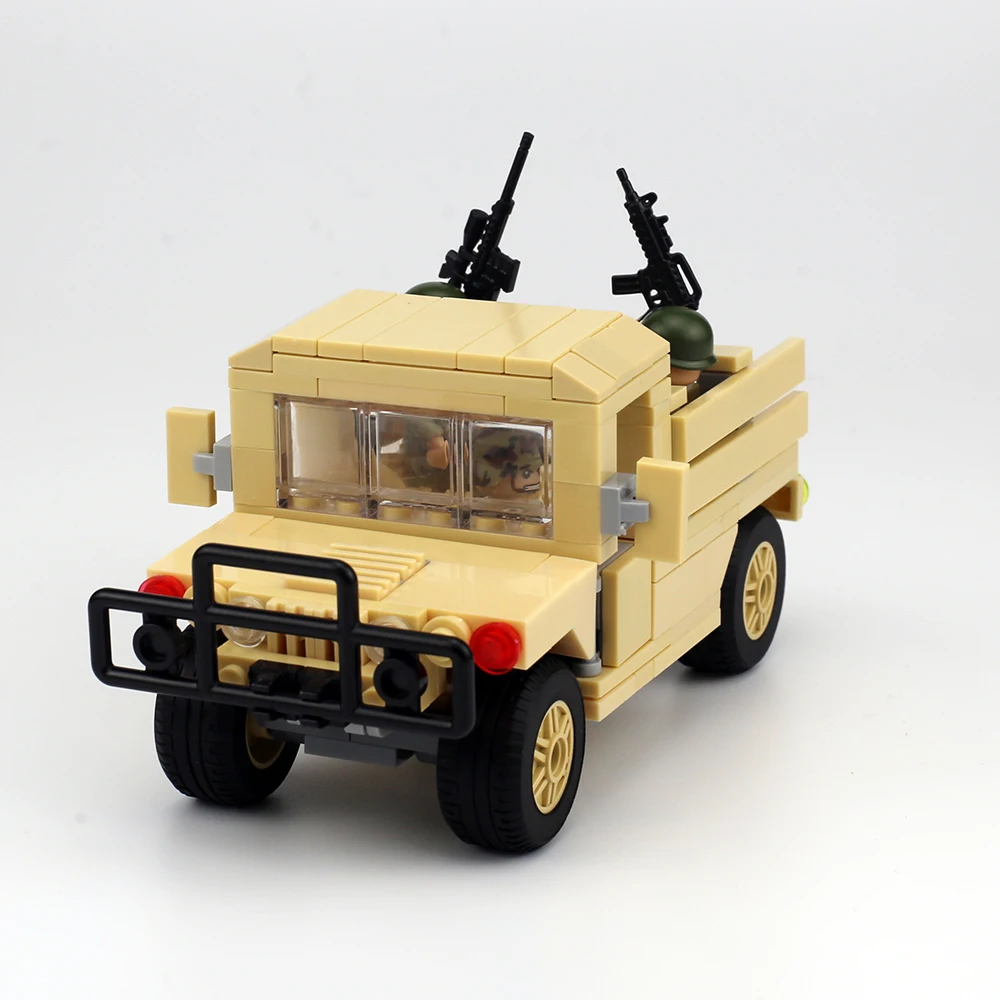 

Military Transport Vehicle M1097A2 Cargo Troop Carrier U.S. Army HUMVEE SWAT Special Forces Minifigs Building Blocks Kids Toys