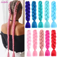 24inch long crochet synthetic braiding hair jumbo braids hair extensions box braid 100gpcs pure ombre color for women luoyudu