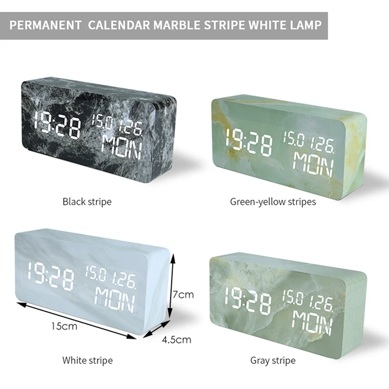 Цифровой светодиодный Будильник AAAK электронный прикроватный столик с питанием