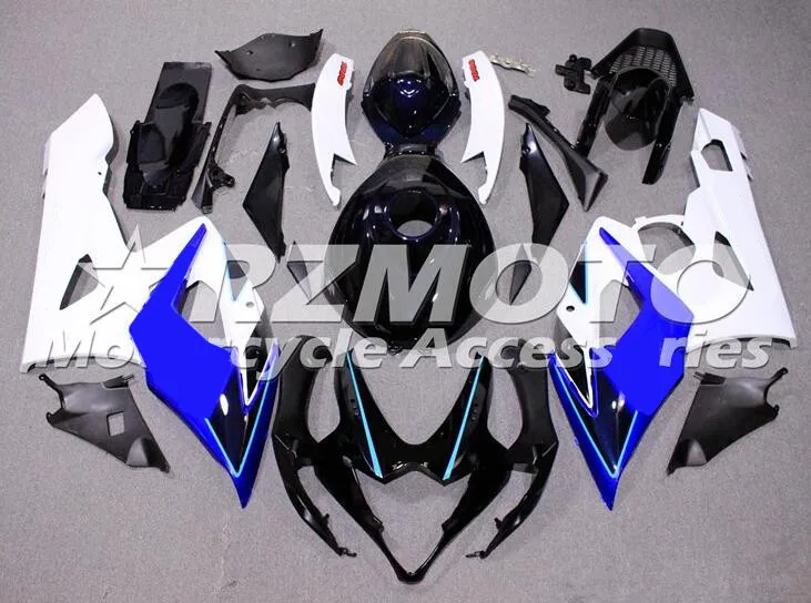 

Новый комплект обтекателей для мотоцикла из АБС, подходит для SUZUKI GSX-R1000 K5 2005 2006 05 06 GSXR1000, голубой, белый, с крышкой для бака