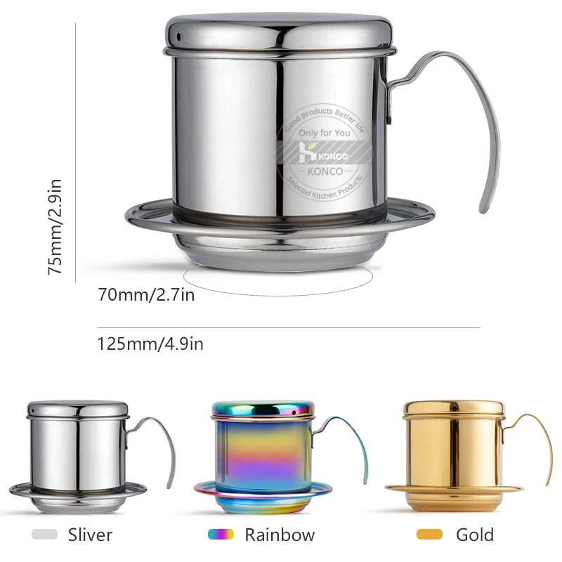 Капельный фильтр из нержавеющей стали Konco Кофеварка инфузор для офиса дома