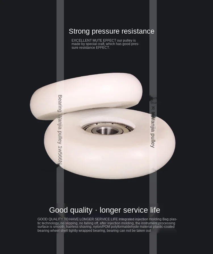 

608 plastic bearing nylon roller POM pulley bearing 8*50*12 arc outer spherical bearing R widening