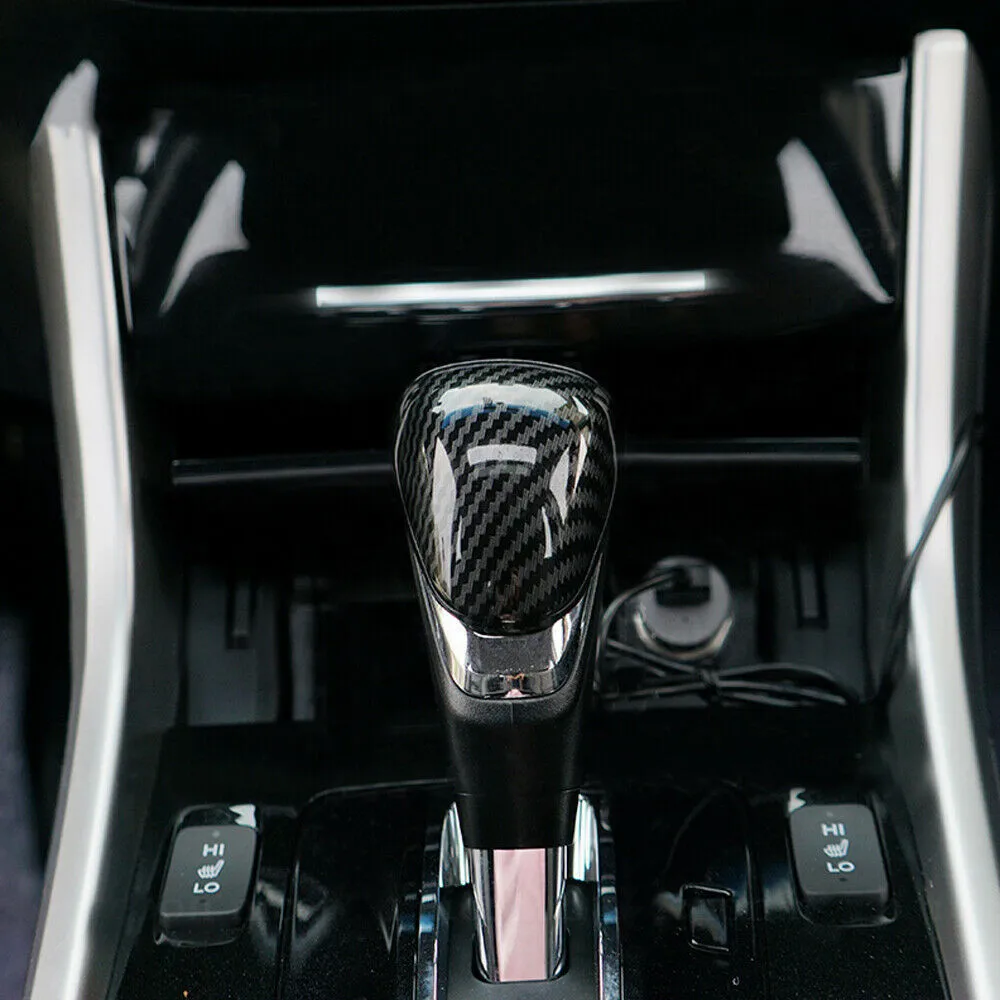 

ABS Gear Shift Knob Cover Carbon Fiber For Honda Accord 13-17 Interior Decor