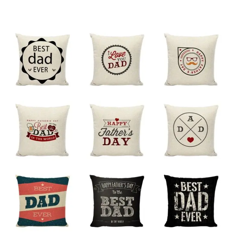 New Father's day Pillow Cushion Case Mustache Quotes Capa Almofada Gaming Chair 17.7inch Seat Car Decor Summer Funda Cojin | Дом и сад