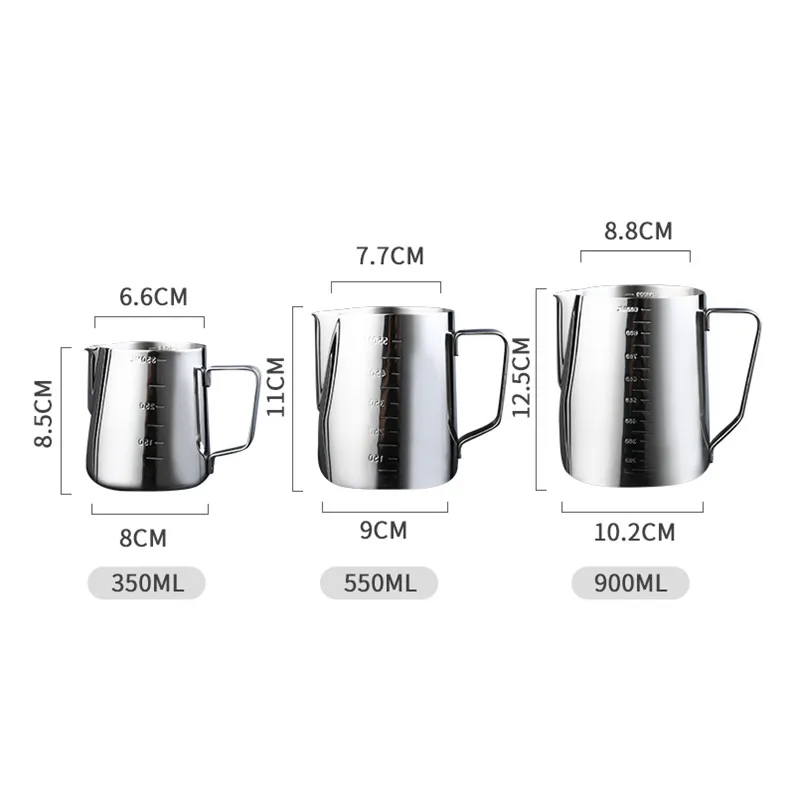 Кувшин для взбивания молока посуда из нержавеющей стали кофе эспрессо со шкалой