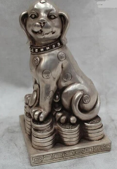 Бесплатная доставка &lt7 &quotКитайская народная статуя фэншуй Серебряная Лаки