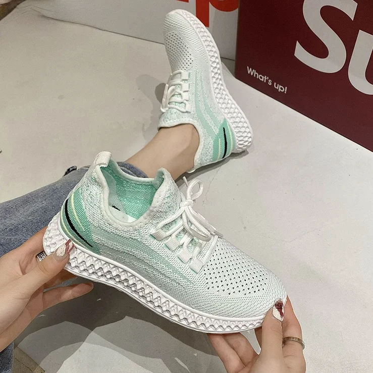 

Кроссовки женские прогулочные, дышащие сетчатые, плоская подошва, Повседневная летняя обувь, красные, 2021