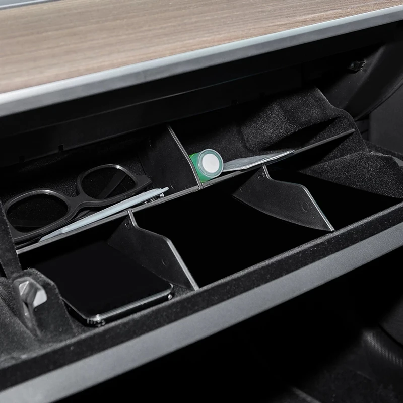 

Car Copilot Storage Box for Tesla Model 3 Y Accessories Glove Box Layered Sorting Board